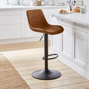 Walden Height Adjustable Bar Stool, Faux Leather Tan