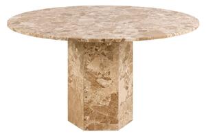 Newry Marble Stone Round Dining Table In Brown