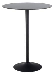 Manteo Wooden Round Bar Table In Matt Black Ceramic Top