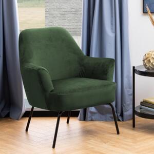 Margate Fabric Lounge Chair With Black Legs In Forest Green