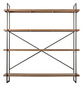 Brigade Wooden Display Unit With Black Metal Frame In Natural