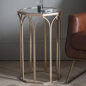 Canterbury Clear Glass Octagonal Side Table In Gold