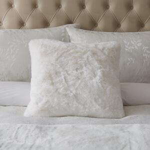 Faux Fur Continental Cushion White