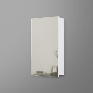 Single Door Mirrored Bathroom Cabinet - White