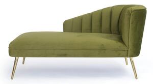 Liken Velvet Chaise With Gold Plated Legs - Vintage Green