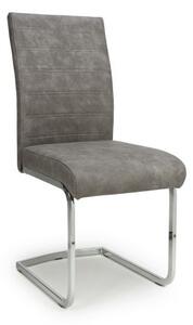Ranisto Suede Effect Light Grey Dining Chair