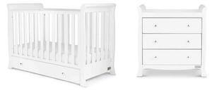 Ickle Bubba Snowdon 4-in-1 Mini 2 Piece Furniture Set White - Fibre Mattress