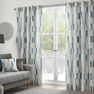 Oakland Ready Made Eyelet Curtains Teal
