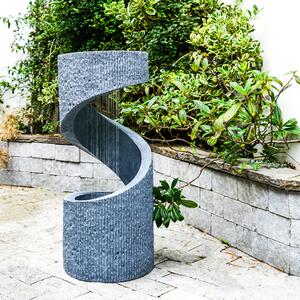 Outdoor Spiral Water Feature Blue