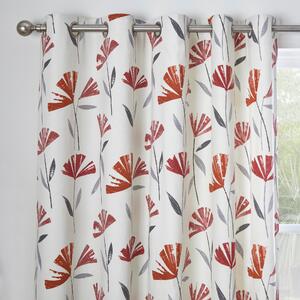 Fusion Dacey Red Eyelet Curtains Red