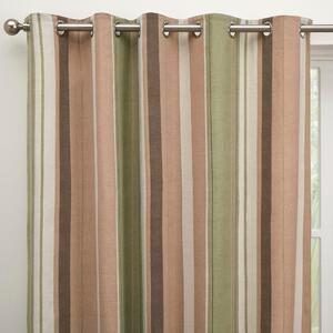 Fusion Whitworth Striped Green Eyelet Curtains Green
