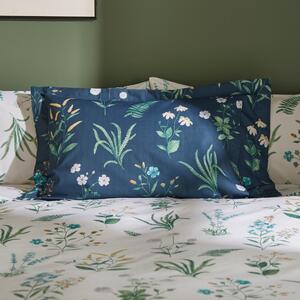 Garden Botanical Navy Oxford Pillowcase Navy Blue/Green