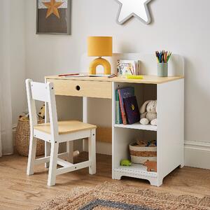 Kids Albie Desk and Chair Set White