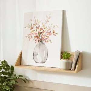 Floral Vase Canvas 40x50cm White