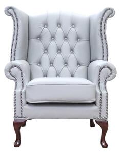 Chesterfield High Back Wing Chair Vele Huxley Leather In Queen Anne Style