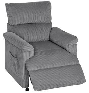 HOMCOM Corduroy Electric Massage Recliner - Grey