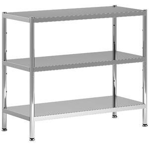 HOMCOM 3-Tier Bakers Rack with Storage, Stainless Steel Microwave Stand with Adjustable Shelves for Small Spaces, Kitchen Storage Unit for Spices, Pots and Pans, Silver Tone
