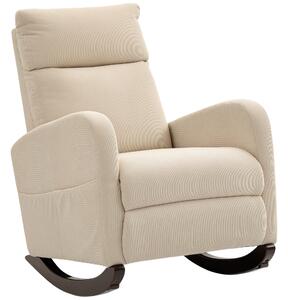 HOMCOM Corduroy Rocking Armchair - Beige