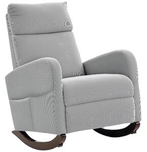 HOMCOM Corduroy Rocking Armchair - Grey