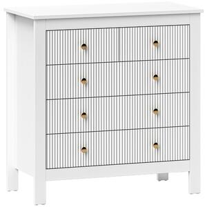 HOMCOM Chest of Five Drawers, Elegant Bedroom Storage Cabinet, White Aosom UK