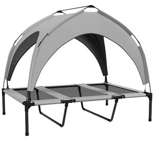 PawHut Cooling Raised Pet Bed, Large Dog Cot with Washable Breathable Mesh, Light Grey, 106 x 76 x 94 cm Aosom UK