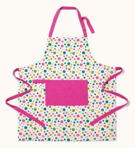 Homescapes Cotton Polka Dot Multi Colour Unisex Apron With Pocket
