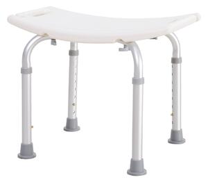 HOMCOM Portable Non-Slip Bathroom Stool Rectangular Adjustable Height Mobility Medical Grade Stabilized Shower Seat Aosom UK