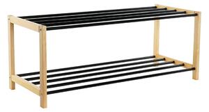 Shoe Rack Home ESPRIT Black Natural 80 x 31 x 32 cm