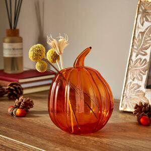 Pumpkin Orange Glass Bud Vase