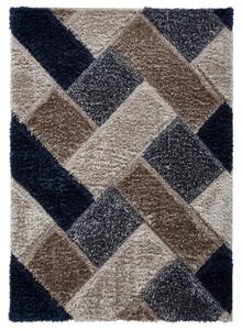 Lennox Abstract Geometric Shaggy Rectangular Rug for Living Room or Bedroom | Roseland Furniture