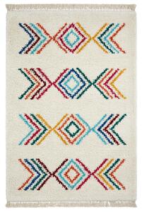 Edie Boho Moroccan Multi Coloured Geometric Shaggy Rectangular Rug for Living Room or Bedroom | Roseland Furniture
