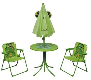 3 Piece Kids' Garden Bistro Set with Parasol Green