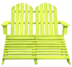 2-Seater Garden Adirondack Chair&Ottoman Fir Wood Green