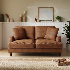 Beatrice Faux Leather 2 Seater Sofa Tan