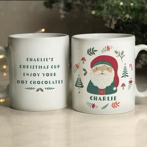 Personalised Santa Christmas Mug Fablon White