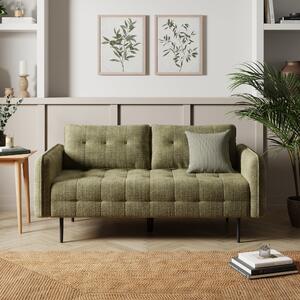 Sadie Quilted Chunky Soft Chenille 3 Seater Sofa Olive