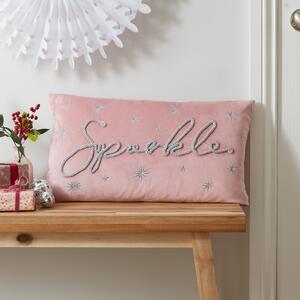 Catherine Lansfield Sparkle Rectangle Cushion Pink