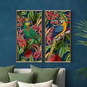 Set of 2 Parrot King Framed Prints MultiColoured