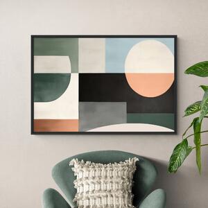 Mid Century Magic Framed Canvas MultiColoured