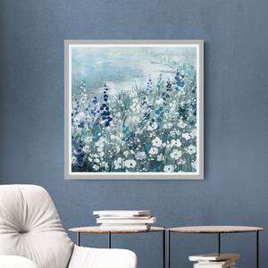 Meandering Field Framed Print Blue