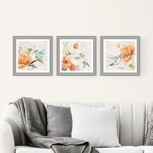 Set of 3 Hummingbirds Framed Prints MultiColoured