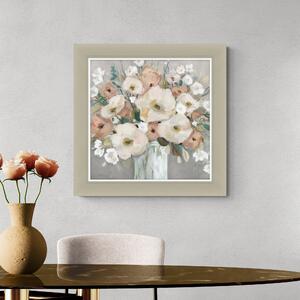 Pastel Poppies Framed Print Natural