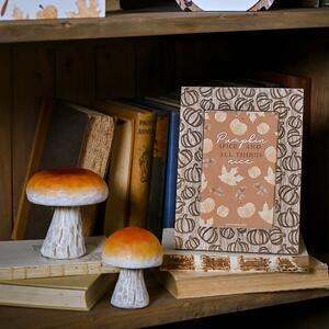 Pumpkin Patterned Wooden Natural Photo Frame Brown