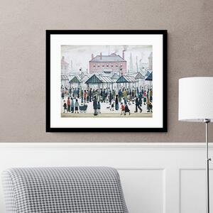 Market Scene Northern Town 1939 Lowry Framed Print Multicoloured