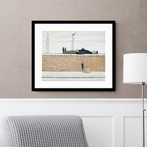 A Man Laying on a Wall 1957 Lowry Framed Print Multicoloured