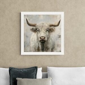 White Highland Cow Framed Print White