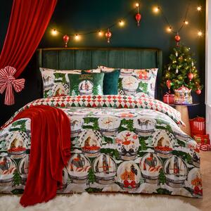 Showtime Polycotton Duvet Cover and Pillowcase Set Green