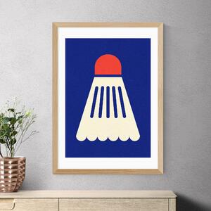 East End Prints Badminton White Red Print By Rosi Feist Navy