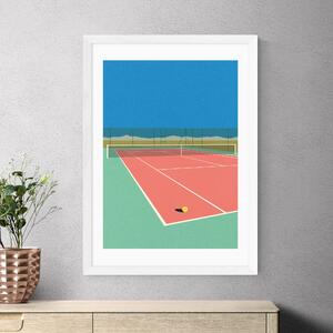 East End Prints Tennis Court in the Desert Print By Rosi Feist MultiColoured