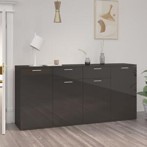 Sideboard High Gloss Black 160x36x75 cm Engineered Wood